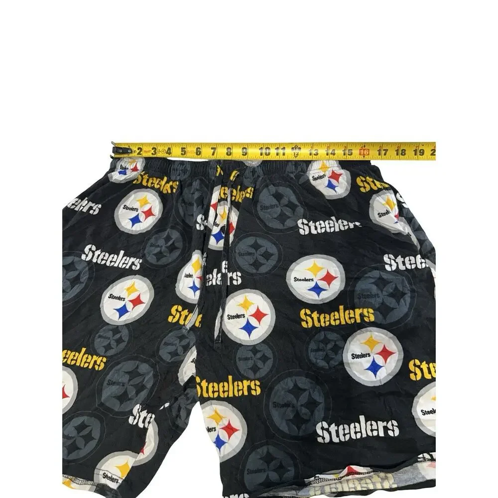 Pittsburgh Steelers Men’s 2XL Black NFL Logo Lounge Pajama Shorts